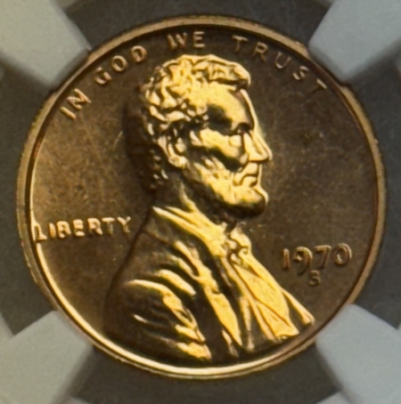 Lincoln Cents (Memorial) 1970-S SMALL DATE PROOF LINCOLN CENT, DOUBLED DIE OBVERSE, VP-004 – NGC PF-67 RD