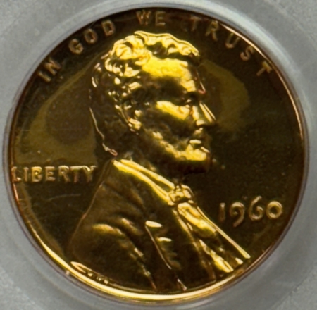 Lincoln Cents (Memorial) 1960 PROOF LINCOLN CENT, SMALL/LARGE DATE – PCGS PR-66 RD, NICE BRIGHT RED!