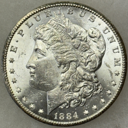 Dollars 1884-CC $1 MORGAN DOLLAR – FLASHY BRILLIANT UNCIRCULATED! CARSON CITY!