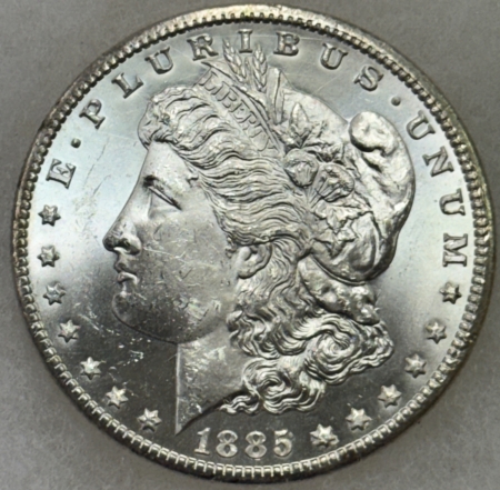 Dollars 1885-CC $1 MORGAN DOLLAR – REALLY CHOICE UNCIRCULATED SEMI-PROOFLIKE CARSON CITY
