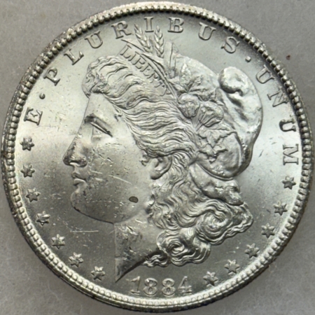 Dollars 1884-CC $1 MORGAN DOLLAR – FROSTY CHOICE BRILLIANT UNCIRCULATED! CARSON CITY!