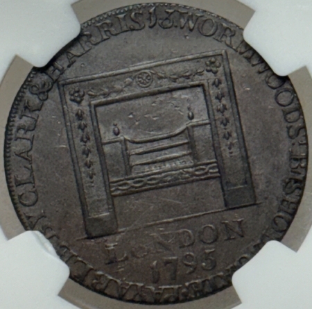 Colonials 1795 RE LG BUTTONS 1/2 PENNY WASHINGTON-GRATE – NGC AU-55 BN, SMOOTH & PRISTINE!