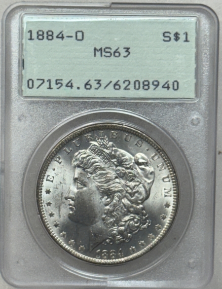 Dollars 1884-O $1 MORGAN DOLLAR – PCGS MS-63, RATTLER, FLASHY!