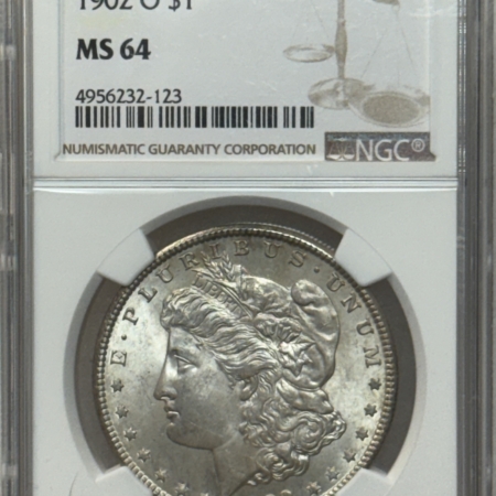 Dollars 1902-O $1 MORGAN DOLLAR – NGC MS-64, ORIGINAL!