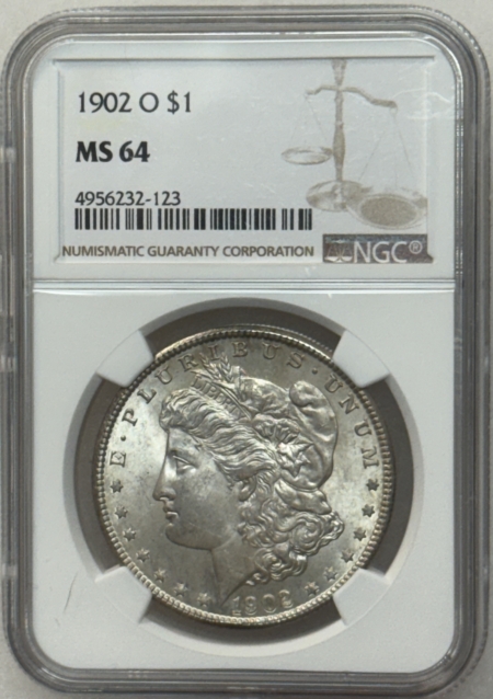 Dollars 1902-O $1 MORGAN DOLLAR – NGC MS-64, ORIGINAL!
