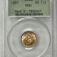 $2.50 1898 $2.50 LIBERTY GOLD QUARTER EAGLE – NGC MS-62, LOOKS CHOICE!