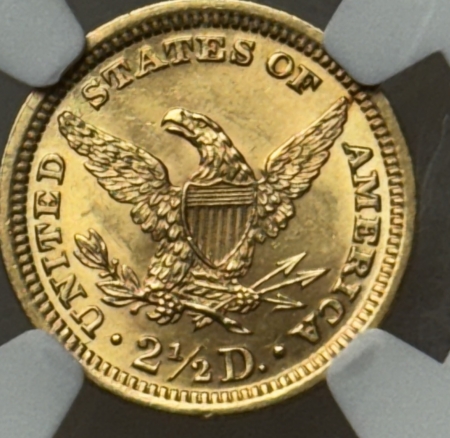 $2.50 1898 $2.50 LIBERTY GOLD QUARTER EAGLE – NGC MS-62, LOOKS CHOICE!