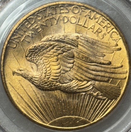 $20 1908 $20 ST GAUDENS GOLD DOUBLE EAGLE, NO MOTTO – PCGS MS-61, LOOKS CHOICE! OGH!