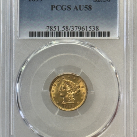 New Store Items 1899 $2.50 LIBERTY GOLD QUARTER EAGLE – PCGS AU-58