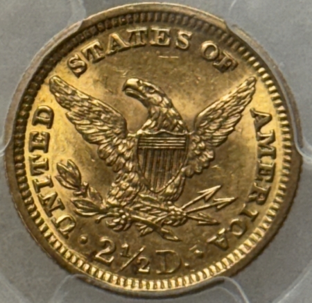$2.50 1899 $2.50 LIBERTY GOLD QUARTER EAGLE – PCGS AU-58