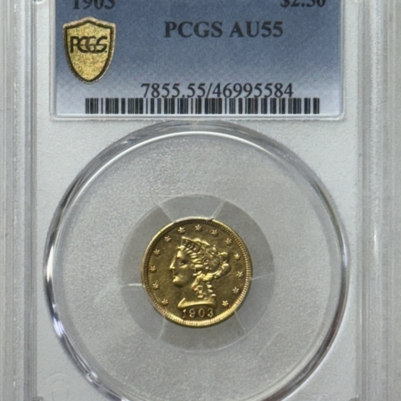 $2.50 1903 $2.50 LIBERTY GOLD QUARTER EAGLE – PCGS AU-55
