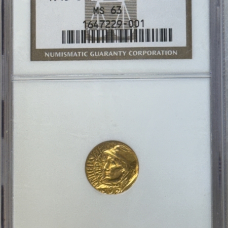 Early Commems 1915-S $1 PANAMA-PACIFIC GOLD COMMEMORATIVE – NGC MS-63, CHOICE!