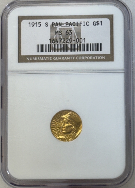 Early Commems 1915-S $1 PANAMA-PACIFIC GOLD COMMEMORATIVE – NGC MS-63, CHOICE!