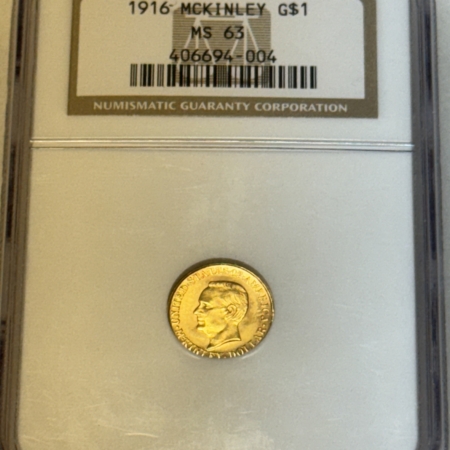 Early Commems 1916 MCKINLEY $1 GOLD COMMEMORATIVE – NGC MS-63, CHOICE!