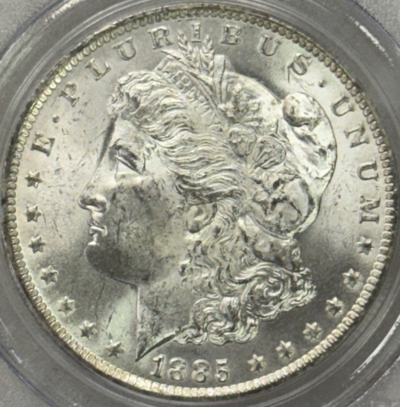 Dollars 1885-O $1 MORGAN DOLLAR – PCGS MS-63, BLAST WHITE!