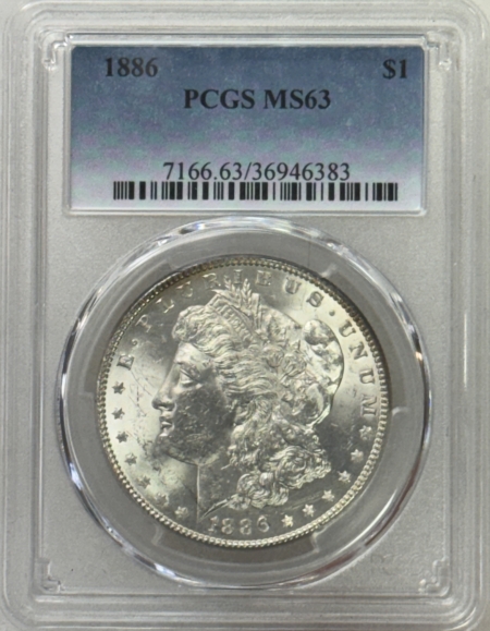 Dollars 1886 $1 MORGAN DOLLAR – PCGS MS-63, CHOICE!