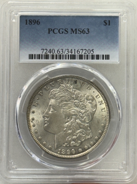 Dollars 1896 $1 MORGAN DOLLAR – PCGS MS-63, TONED