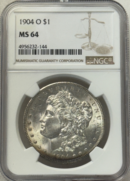 Dollars 1904-O $1 MORGAN DOLLAR – NGC MS-64, PRETTY!