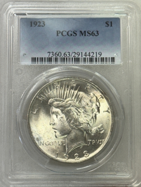 Dollars 1923 $1 PEACE DOLLAR – PCGS MS-63