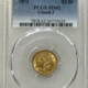 $2.50 1861 $2.50 LIBERTY GOLD, NEW REVERSE, NGC AU-58, CIVIL WAR DATE, NICE DEEP COLOR