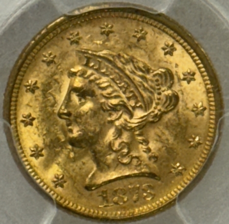 $2.50 1873 $2.50 LIBERTY GOLD, CLOSED 3, PCGS MS-62, LUSTROUS & ATTRACTIVE!