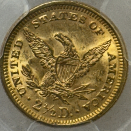 $2.50 1873 $2.50 LIBERTY GOLD, CLOSED 3, PCGS MS-62, LUSTROUS & ATTRACTIVE!