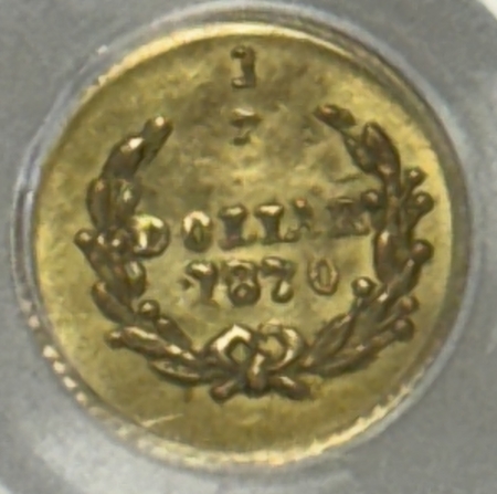 New Certified Coins 1870 50c CALIFORNIA FRACTIONAL GOLD BG-1010 PCGS MS-62 BASS COLLECTION NICE ORIG