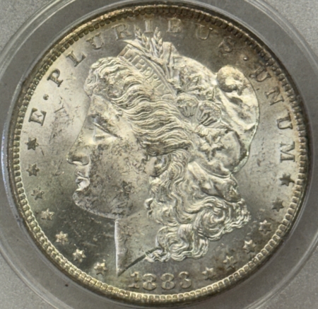Dollars 1883-CC $1 MORGAN DOLLAR – PCGS MS-61, RATTLER HOLDER, PQ++! CARSON CITY!