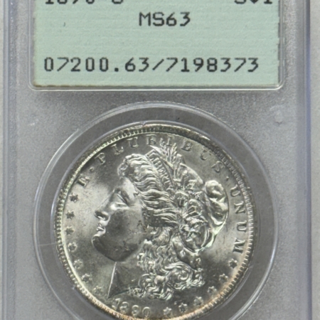 Dollars 1890-O $1 MORGAN DOLLAR – PCGS MS-63, RATTLER HOLDER, BLAST WHITE & CHOICE+!