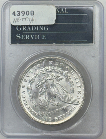 Dollars 1890-O $1 MORGAN DOLLAR – PCGS MS-63, RATTLER HOLDER, BLAST WHITE & CHOICE+!