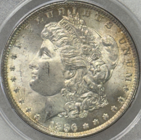 Dollars 1896 $1 MORGAN DOLLAR – PCGS MS-63, RATTLER HOLDER!