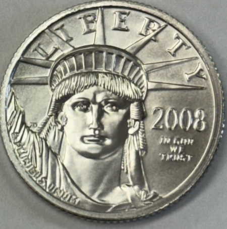 American Platinum Eagles 2008 $25 1/4 OZ .9995 PLATINUM AMERICAN EAGLE, PRISTINE GEM UNCIRCULATED