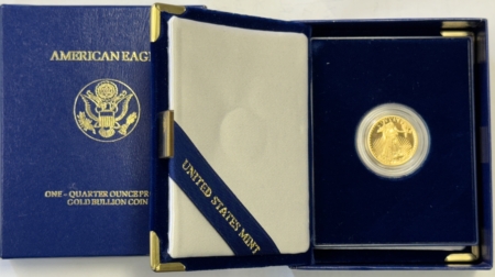 American Gold Eagles, Buffaloes, & Liberty Series 1992-P $10 PROOF 1/4 OZ AMERICAN GOLD EAGLE – GEM PROOF IN ORIGINAL BOX (NO COA)