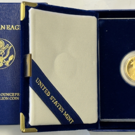 American Gold Eagles, Buffaloes, & Liberty Series 1992-P $10 PROOF 1/4 OZ AMERICAN GOLD EAGLE – GEM PROOF IN ORIGINAL BOX (NO COA)