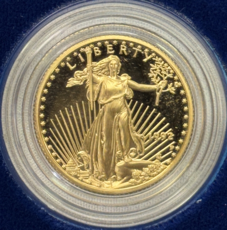 American Gold Eagles, Buffaloes, & Liberty Series 1992-P $10 PROOF 1/4 OZ AMERICAN GOLD EAGLE – GEM PROOF IN ORIGINAL BOX (NO COA)