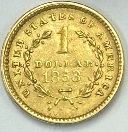 $1 1853 TYPE 1 $1 GOLD DOLLAR – HIGH GRADE EXAMPLE & CLOSE TO UNCIRCULATED
