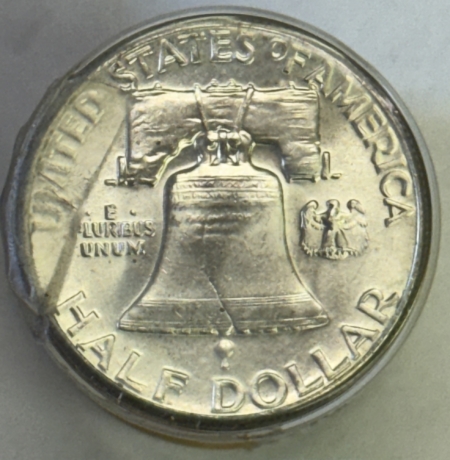 Coin Rolls 1960 FRANKLIN HALF DOLLARS – ORIGINAL BRILLIANT UNCIRCUALTED 20 COIN ROLL, NICE!