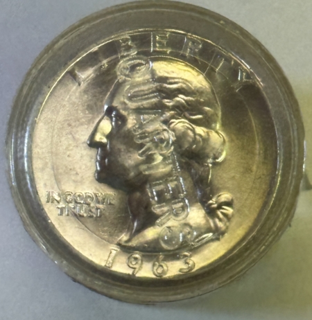 Coin Rolls 1963 WASHINGTON QUARTERS – ORIGINAL BRILLIANT UNCIRCULATED 40 COIN ROLL, NICE!