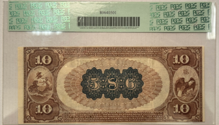 Large U.S. Notes 1882 $10 BROWN BACK FNB OF WASHINGTON, PA CHTR #586, FR#480 – PCGS XF-45 PPQ