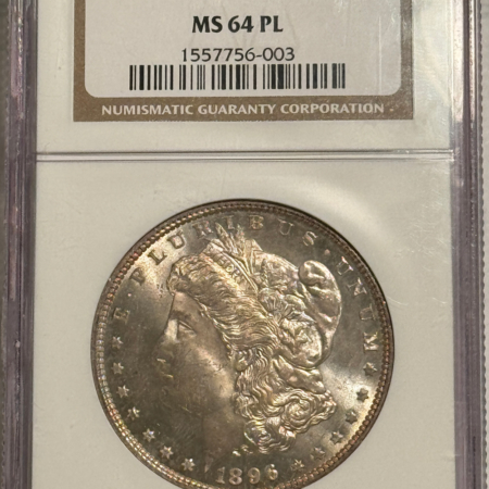 Dollars 1896 $1 MORGAN DOLLAR – NGC MS-64 PL, SMOOTH!