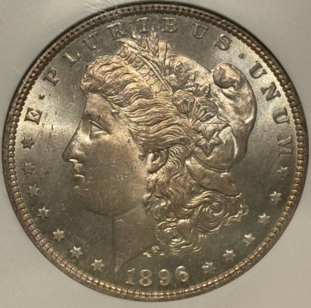 Dollars 1896 $1 MORGAN DOLLAR – NGC MS-64 PL, SMOOTH!