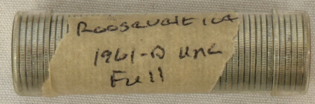 Coin Rolls 1961-D ROOSEVELT DIME ORIGINAL TUBED ROLL, FRESH GEM BU!
