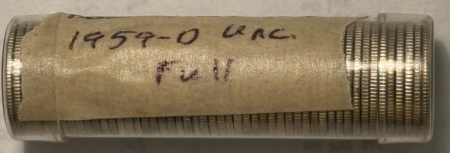 Coin Rolls 1959-D ROOSEVELT DIME ORIGINAL TUBED ROLL, FRESH GEM BU!
