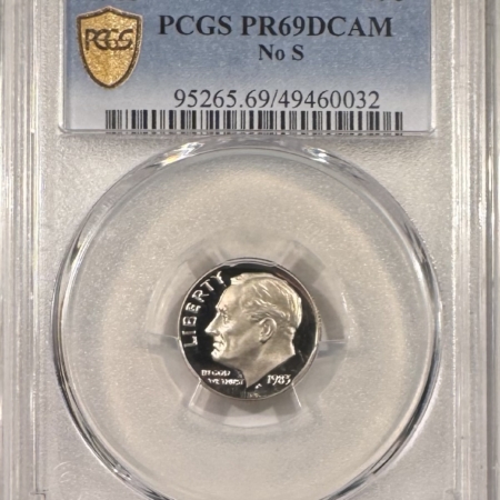 Dimes 1983 PROOF ROOSEVELT DIME NO S – PCGS PR-69 DCAM