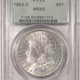 Dollars 1885-CC $1 MORGAN DOLLAR – PCGS MS-64, OLD GREEN HOLDER, PQ & CARSON CITY!