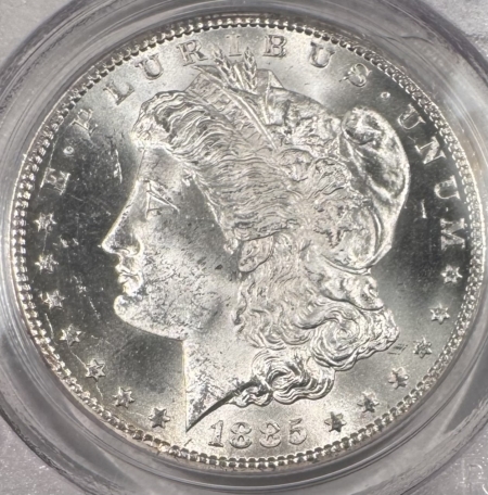 Dollars 1885-CC $1 MORGAN DOLLAR – PCGS MS-64, OLD GREEN HOLDER, PQ & CARSON CITY!
