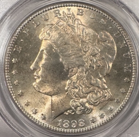 Dollars 1898-S $1 MORGAN DOLLAR – PCGS MS-64, OLD GREEN HOLDER, PREMIUM QUALITY!