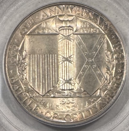 CAC Approved Coins 1936 GETTYSBURG COMMEMORATIVE HALF DOLLAR – PCGS MS-65, PREMIUM QUALITY! CAC!