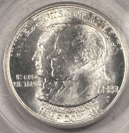 CAC Approved Coins 1923-S MONROE COMMEMORATIVE HALF DOLLAR PCGS MS-64+ LOOKS 65, PQ, CAC APPROVED!