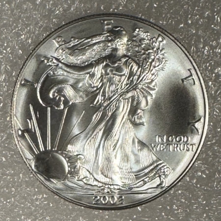 American Silver Eagles 2002 1/2 ROLL OF AMERICAN SILVER EAGLES (10), FRESH B.U. IN ORIGINAL GOVT TUBE!